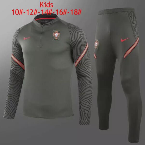 Kids 2020 Portugal Deep Green Sweatshirt and Pants Youth Training Suits